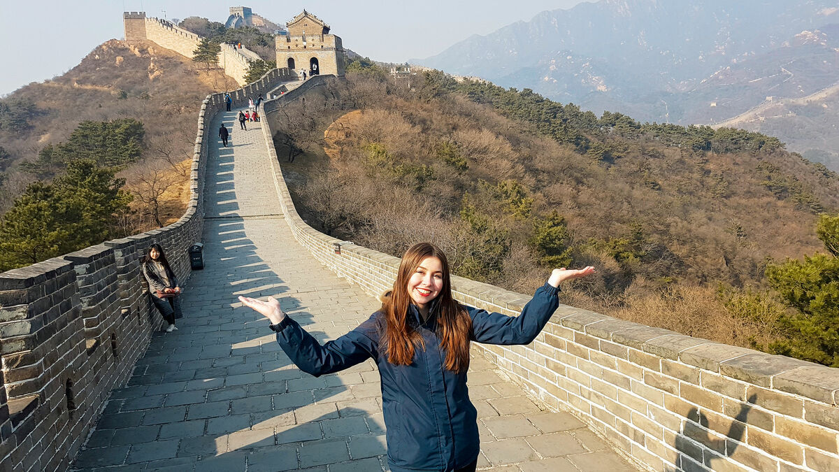 Sara Zimmermann auf der Chinesischen Mauer