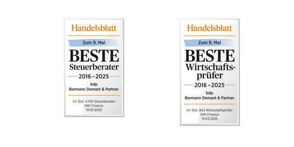 bdp: Beste Steuerberater + Beste Wirtschaftsberater 2016 - 2025