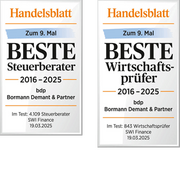 bdp: Beste Steuerberater + Beste Wirtschaftsberater 2016 - 2025
